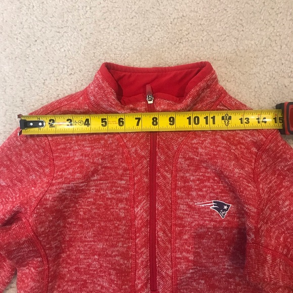 New England Patriots Antigua Women’s 1/4 Zip Red Fleece PullOver Long Sleeve - Picture 8 of 11